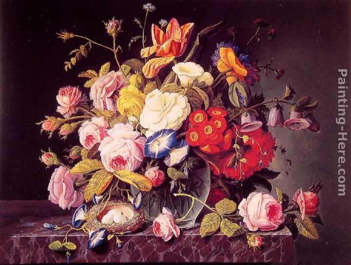 Still Life with Flowers painting - Severin Roesen Still Life with Flowers art painting